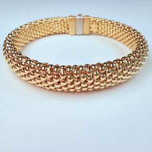 Estate 14K Solid Gold Caviar Designer H.W. Burdick Bracelet 10.5mm Vintage Italy